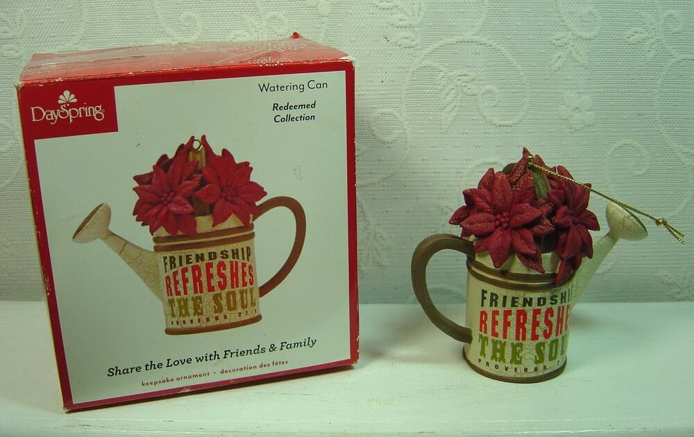 DAYSPRING ORNAMENT-WATERING CAN-FRIENDSHIP REFRESHES THE SOUL-REDEEMED COLL.